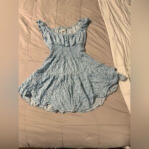 Aeropostale Blue Floral Smocked Top